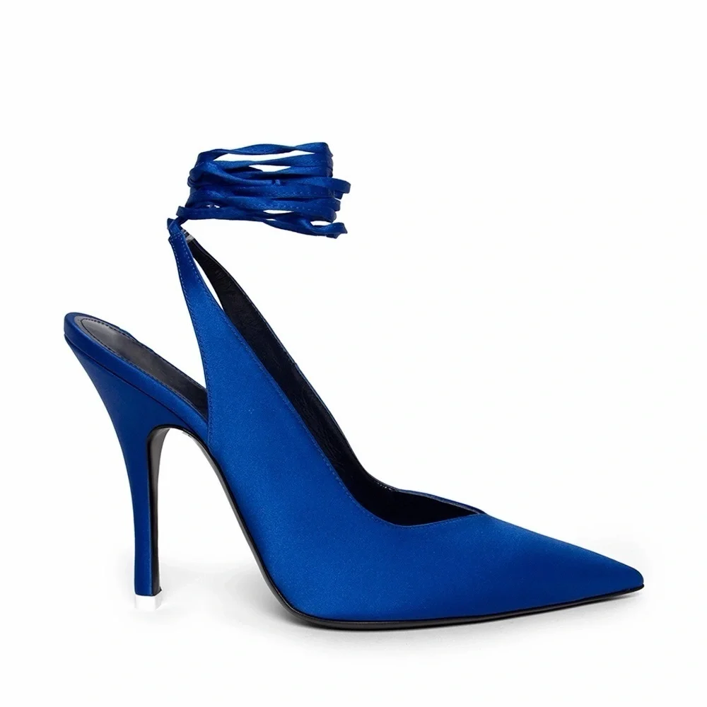 The Attico Venus slingback pumps electric blue, size 37.5
